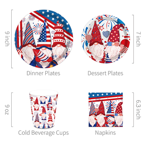 MM239 Happy 4th of <span class=keywords><strong>juillet</strong></span> Party décor USA indépendance assiettes en papier jetables tasses serviettes service de table - Product Image 3