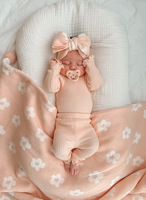 1 Stück Private Label gerippte Baumwolle Stram pler Frühling Herbst Neugeborene Kleinkind Kleidung Baby Mädchen Bodysuit