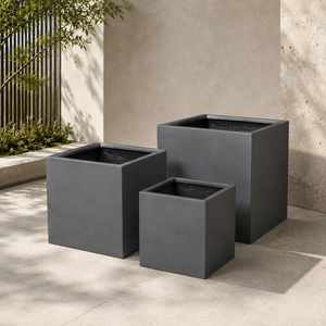Jardinière carrée élégante en fibre de verre pour patio, balcon, maison, bureau – Grand pot à fleurs – Approvisionnement direct – Décoration de jardin - Product Image 6