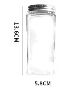 380ml vuông Jar trong suốt pet chai nhựa cho kẹo sữa nước lạnh uống chai nước trái cây với nhôm vít cap - Product Image 6