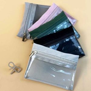 Pochette de présentation réutilisable en velours anti-rayures pour bijoux avec fenêtre transparente – Idéale pour colliers, bracelets, boucles d'oreilles et bagues - Product Image 3