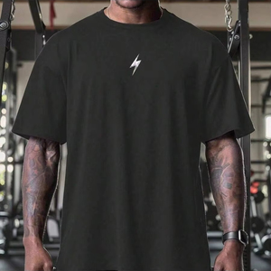 T-shirt décontracté pour homme à col rond, coupe classique, imprimé coloré, pour le sport et le fitness, fabrication en usine, personnalisation disponible. F10 - Product Image 1