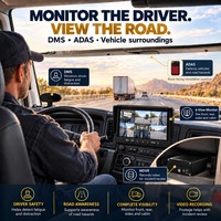 Système de caméra de véhicule 4CH AI BSD avec écran tactile IPS 10,1 pouces 1920*1080, caméras AHD IP69K, enregistrement DVR et alarme pour camions, bus et flottes