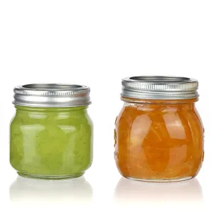 Thời trang mini Mason Jar 17Oz 35Oz rỗng kín lọ thủy tinh với nắp kim loại cho mứt đóng hộp