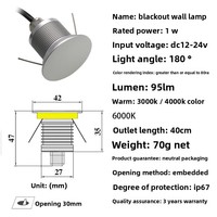 Lampu Halogen IP67 Aluminium Tersembunyi 1W untuk Lanskap Luar Ruangan, Taman, Mini Kreatif Anti Silau, Tangga Sudut, Kaca