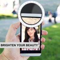 Lampu Ring Led Selfie pencahayaan fotografi Usb kecantikan ponsel dapat diisi ulang Mini dengan ponsel