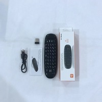 C120 RGB 7 lampu latar Fly Air Mouse nirkabel 2.4G RF Keyboard pengendali jarak jauh untuk Game Android TV pintar