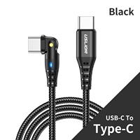 Cordon tressé en nylon d'approvisionnement d'usine câble de données de charge rapide PD 60W 3A coude rotatif à 180 ° type-c à type-c câble de charge 1M 2M