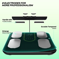 Báscula de Bioimpedancia de Doble Frecuencia con 8 Electrodos, Análisis de Composición Corporal, Capacidad de 180 kg, Pantalla TFT Digital a Color, Aplicación