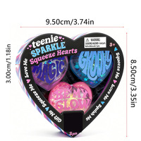 Juguete Antiestrés de Silicona para el Día de San Valentín, Corazones Brillantes, Edición Limitada, Mini Juguete de Rebote Lento
