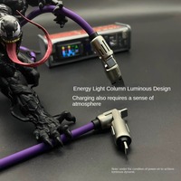Cable Cargador 4 en 1 de 240W con Indicador de Luz LED Intermitente de 1M, Cables de Silicona Multi USB Tipo C para iPhone