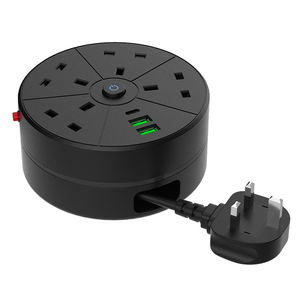 Hot bán 4-outlet mở rộng ổ cắm với tiêu chuẩn có thể thu vào Anh cắm 2 <span class=keywords><strong>USB</strong></span> 1 Type-C sạc dây điện cho công nghiệp sử dụng - Product Image 2