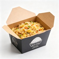 Boîte d'emballage à emporter en papier ivoire pour poulet frit, pâtes, snacks, barbecue, pique-nique, nouilles, riz à emporter, étanche et résistante à l'huile