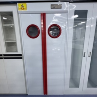 Armoire de stockage de bouteilles de gaz en acier inoxydable avec fonctions d'alarme anti-incendie pour hôpital, laboratoire, école, surface époxy