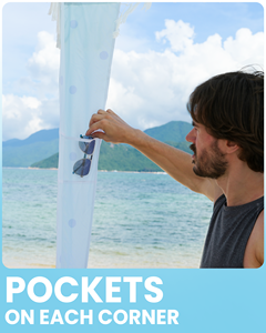 Cabaña de Playa Portátil de 6'x6' con Protección UV UPF50+ y Flecos, Pared Lateral Desmontable para Familias - Product Image 5