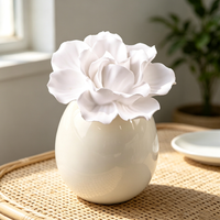 Diffuseur d'huiles essentielles en porcelaine, parfumé, en forme de fleur de camélia, en céramique minimaliste, pour la décoration de la maison, désodorisant d'ambiance