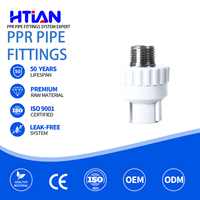 Raccord mâle PPR blanc 20-32 mm, alimentation directe, qualité alimentaire, non toxique pour la conduite d'eau domestique