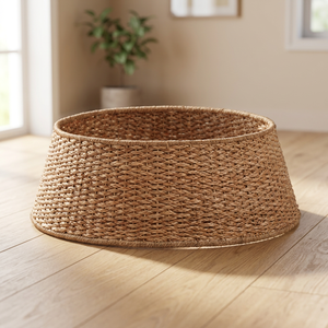 Jupe de sapin de Noël tendance en jonc de mer couleur naturelle, faite à la main, pour décoration intérieure et rangement, vente en gros Vietnam, couleur personnalisée - Product Image 3