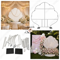 Support de toile de fond en aluminium ANNIELU en forme de coquillage pour événements, fêtes, cabine photo, anniversaires, décorations de baby shower