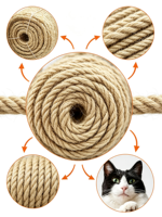 Rechange de griffoir en corde de sisal naturelle pour arbre à chat, pour chats d'intérieur