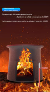 Poêle à bois moderne étanche <span class=keywords><strong>pour</strong></span> l'extérieur, modèle à double brûleur à corps plat avec réservoir d'eau en acier inoxydable <span class=keywords><strong>pour</strong></span> la cuisson des barbecues - Product Image 6