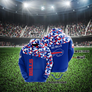 Buffalo Bills 32 NFLteams Oversize Anti-Pilling Polyester Funny Pullover Sweatshirt Hooded Streetwear Digital Printing