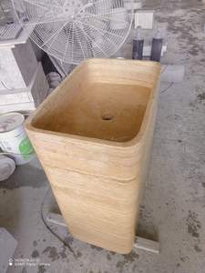<span class=keywords><strong>Lavabo</strong></span> de Pedestal independiente de mármol travertino <span class=keywords><strong>Beige</strong></span>, lavabos de baño para Hotel y hogar para aplicación de lavado, Material de <span class=keywords><strong>piedra</strong></span> - Product Image 4