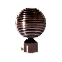 Vente en gros d'usine, tringle à rideau fabriquée en Chine, en fer forgé couleur cuivre, embout ajouré, bouton boule style vintage pour rideau