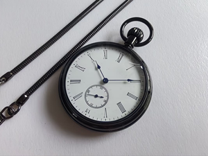 Montre de poche mécanique vintage pour homme, boîtier rond en acier 50 mm, cadran analogique, verre minéral, étanche au quotidien - Product Image 2