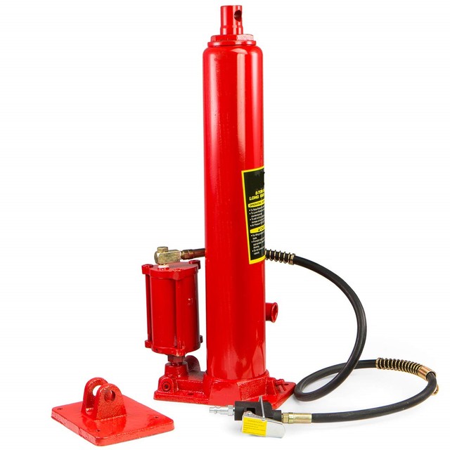 12-Ton Hydraulic Air Long Ram Jack Manual Single Pump Engine Lift Cherry Picker