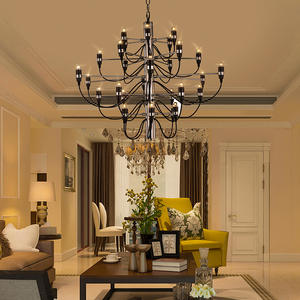 Lámpara de Techo de Diseño Italiano Posmoderno, LED Central, Altura Ajustable, Construcción de Hierro, para Sala de Estar, Dormitorio, Comedor, Dúplex - Product Image 4