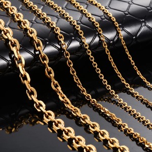 Collar de cadena cubana con eslabones en forma de O para hombre y mujer, chapado en oro, de acero inoxidable, accesorios de joyería ovalados para regalo DIY - Product Image 6
