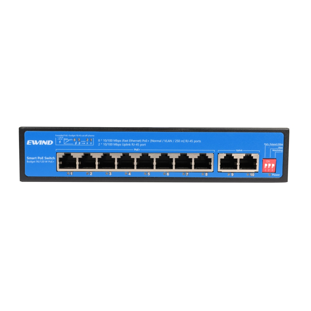 Печатная плата коммутатора с 8 портами POE, 8*10/100 Мбит/с, RJ45 порты, Реверсивный PoE коммутатор с 2 портами Uplink