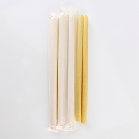 Personnalisation du fabricant OEM paille à boire en fibre de canne à sucre compostable biodégradable 12 mm à pointe pointue pour jus