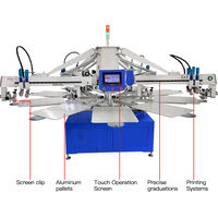 Imprimante de t-shirts 4C 10S Octopus, machine d'impression rotative à carrousel avec micro-registre pour l'impression de vêtements en grand volume