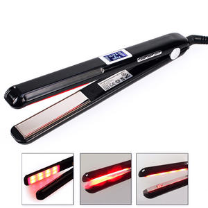 Private Label Flat Iron portatile Display LCD in titanio piastra <span class=keywords><strong>per</strong></span> <span class=keywords><strong>capelli</strong></span> ad ultrasuoni a infrarossi con piastra fredda di colore nero - Product Image 5