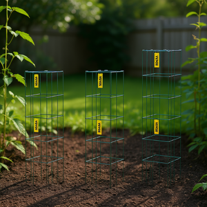 Cages à tomates en acier, tours de soutien carrées de 12 pouces pour plantes de jardin, lot de 5 - Product Image 2