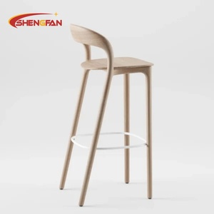 Chaise de <span class=keywords><strong>salle</strong></span> <span class=keywords><strong>à</strong></span> <span class=keywords><strong>manger</strong></span> en bois massif minimaliste <span class=keywords><strong>moderne</strong></span>, siège rembourré en tissu, chaises hautes de bar, tabourets de bar pour hôtel, restaurant, pub, mobilier commercial - Product Image 2