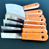 YUSHAN Spatule à mastic rigide pour murs, nouveau style, outils de nettoyage de sols et de construction, acier au carbone, manche ergonomique en bois, argenté