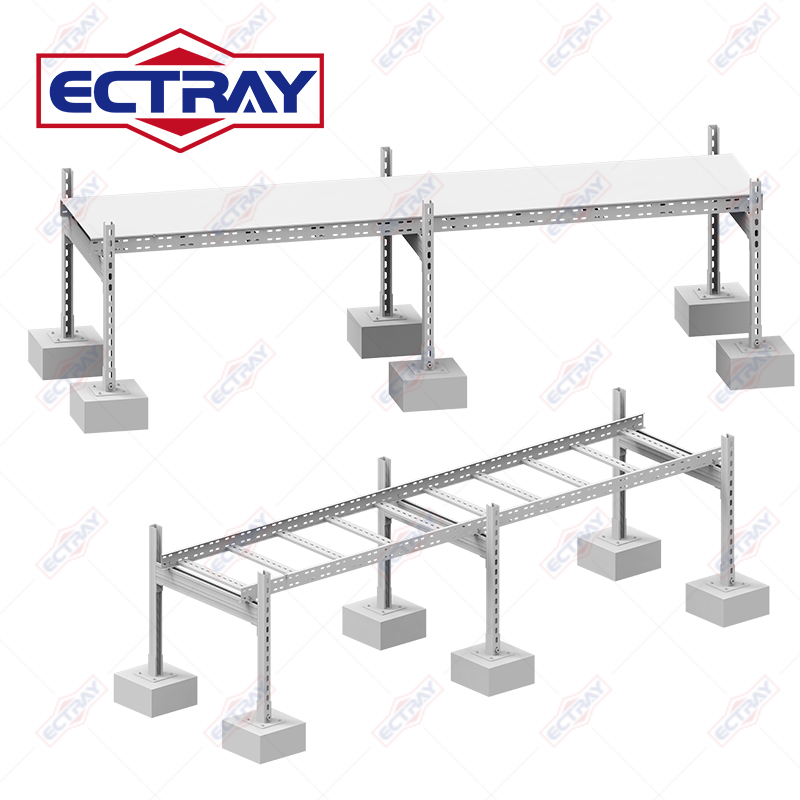 Bandeja de cable tipo escalera galvanizada por inmersión en caliente OEM ODM Escalera de cable resistente Bandeja de cable de canal C de acero galvanizado perforado