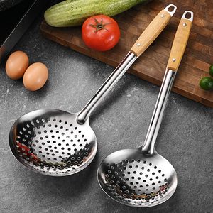 Penyaring besar gagang kayu baja tahan karat, penyaring jaring panas, penyaring panjang, penyaring besar - Product Image 6