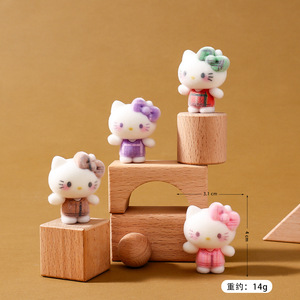 Nouvel Arrivage Adorables Ornements de Bureau DIY Décoration Chat Floqué Assis Fille Accessoires DIY Figurines Jouets Cadeau - Product Image 5