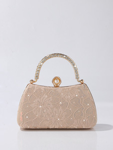 2026 New Arrival Luxury Women's Hard Polyester <b>Sequin</b> Classic Evening <b>Bag</b> Phone/ID Compartment Fashionable Golden Chain Magnetic - Product Image 6