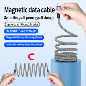 Coil Absorption Braided 5a Simultaneous Fast Charging Self Usb Magnet Charge <strong>Suction</strong> <strong>Data</strong> <strong>Magnetic</strong> Cable <strong>for</strong> Phone - Product Image 3