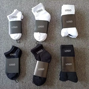 Chaussettes de sport en coton à logo brodé personnalisé pour hommes - Product Image 5