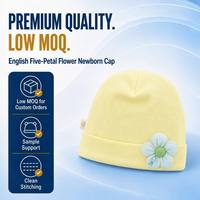 Gorrito para Bebé Recién Nacido con Hermosa Flor, Gorros de Algodón Suave para Bebés, Venta al por Mayor Directa de Fábrica, Listo para Enviar, Gorra de Calidad