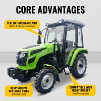 Tracteurs agricoles compacts 4x4 (40 CV) avec cages de sécurité et cabines, moteur et pompe haute productivité