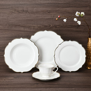 Unique Gold Rim <b>Dinnerware</b> <b>Set</b> Flower Painted Ceramic Tableware with Durable Underglaze Color Porcelain Cups Dinner Suit - Product Image 2