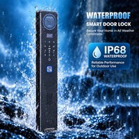 Serrure de porte intelligente, cylindre de classe C, empreinte digitale semi-conductrice, deux clés mécaniques, batterie au lithium, indice d'étanchéité IP68