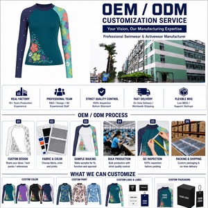 Vente en gros usine : Haut de <span class=keywords><strong>surf</strong></span> pour femme à imprimé floral Hibiscus, Rashguard à manches longues UPF 50+, T-shirt de protection solaire pour le paddle - Product Image 5